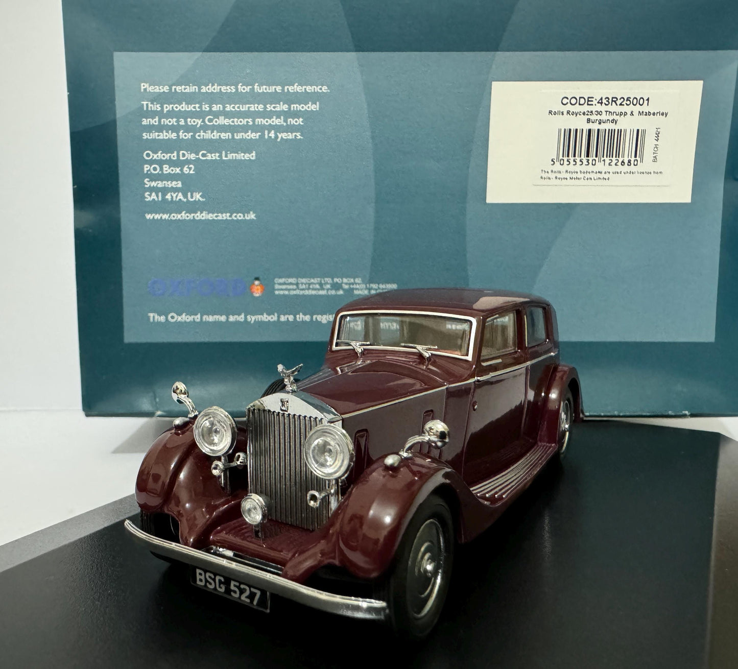 PERSONALISED Rolls Royce 25/30 Thrupp and Maberly Burgund Oxford Dad Sister Mom husband wife Any Name BROTHER GIFT Boxed