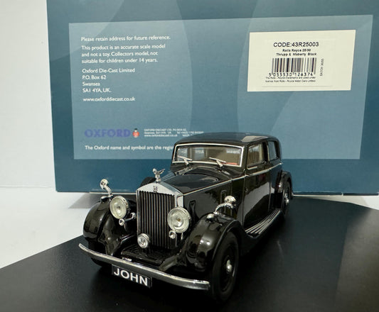 PERSONALISED Rolls Royce 25/30 - Thrupp and Maberley Black Oxford Dad Sister Mom husband wife BROTHER Display GIFT Boxed