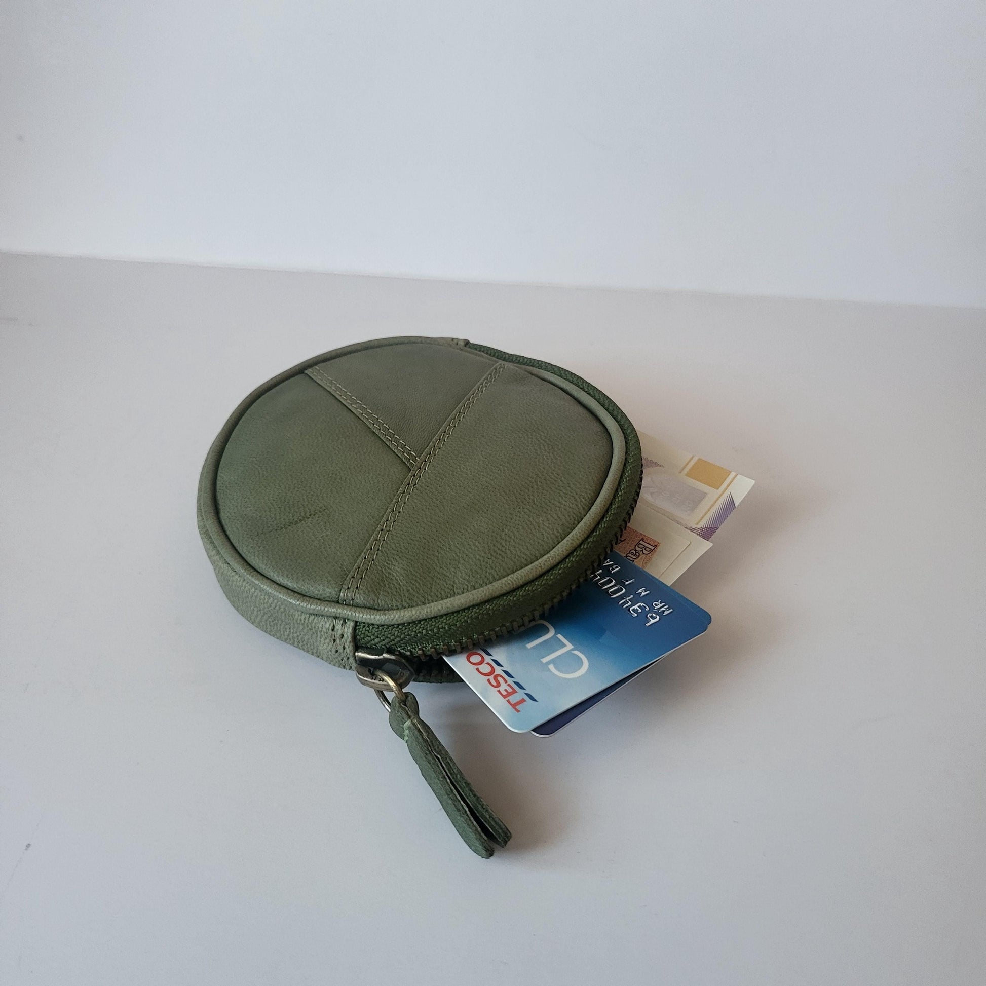 Round Coin Purse For mother day Women Zipped Wallet Soft Leather Coin Pouch Handmade Leather Wallet For Her Mini Change Purse Gift Box