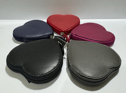 Heart Shaped Real premium Leather Coin Purse – Small Soft Pouch by Prime Hide – Gift for Mom, Aunt, Sister – Boxed, 5 Colours Available