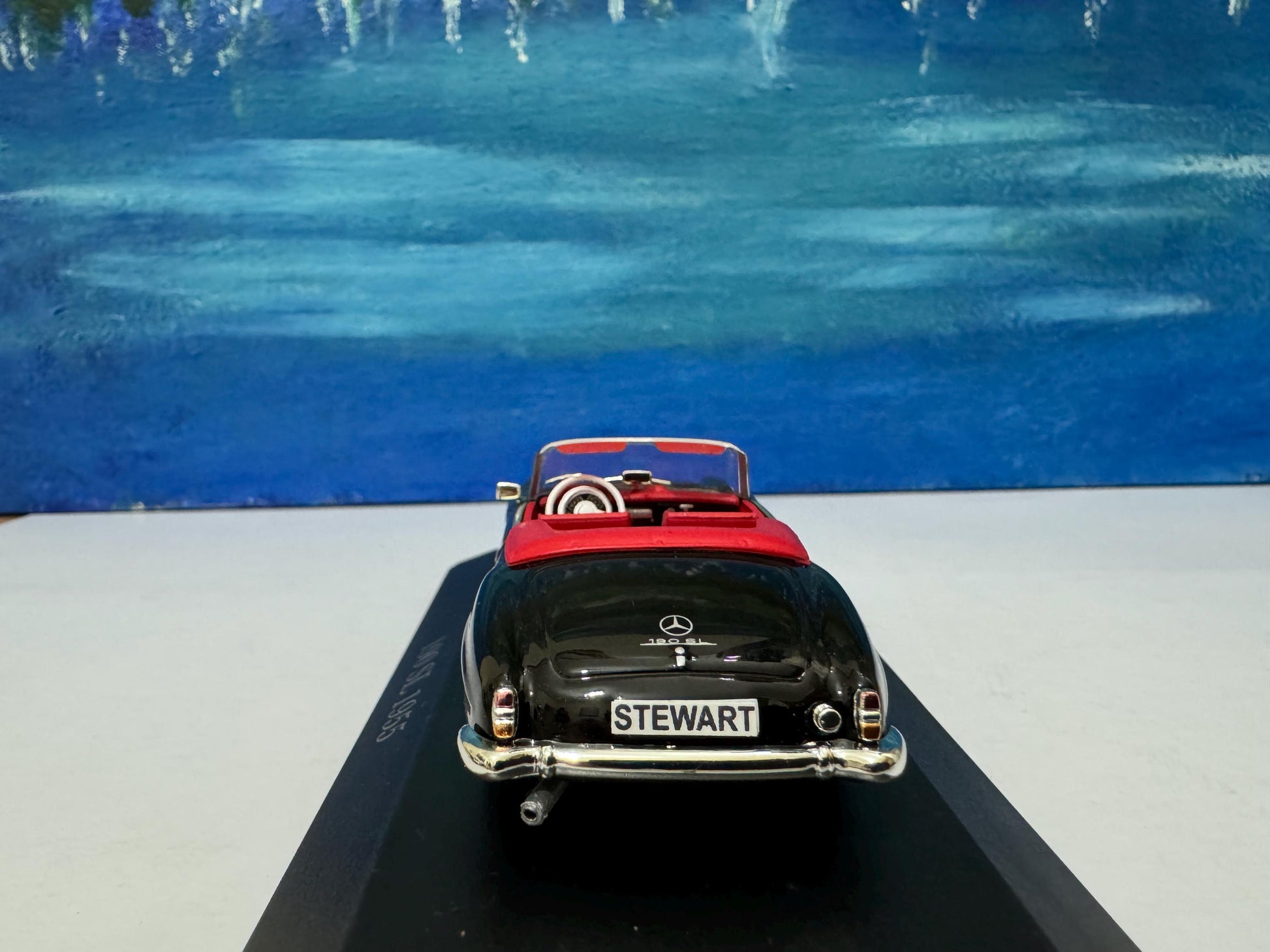 Personalized Plate | Licensed 1955 Mercedes-Benz 190 SL Diecast Model | Custom Name Gift for Dad Mom Boy Girl | Boxed Collectible Car