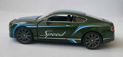 Diecast Metal Car - 2012 Bentley Continental GT Speed 1:38 Scale - Opening Doors - Collectible Gift for Men/Women - Dad Boy Girl Gift Sleeve