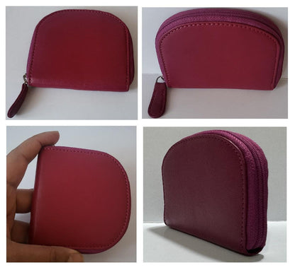 Prime Hide Leather Coin Purse - Zipped Pouch Tray for Change & Cards - Gift Boxed in Various Colors - For Women girl Gift Boxed
