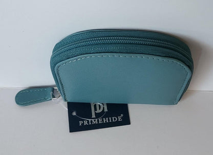 Prime Hide Leather Coin Purse - Zipped Pouch Tray for Change & Cards - Gift Boxed in Various Colors - For Women girl Gift Boxed