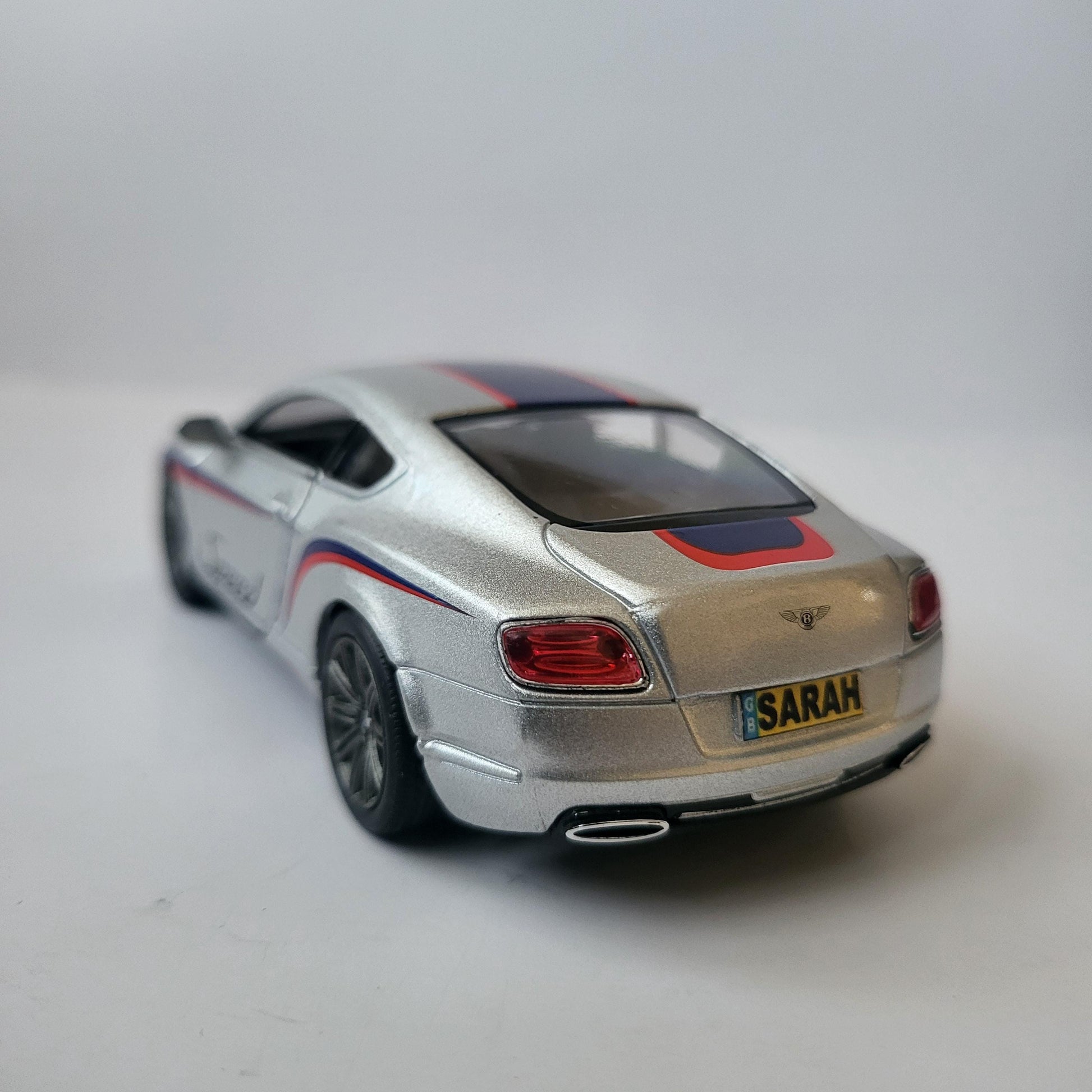 Personalized Name Plate, Bentley Continental GT Speed 2012 - 1:38 Diecast Model Car - Custom Name Gift - Collectible Die-Cast Replica Sleeve