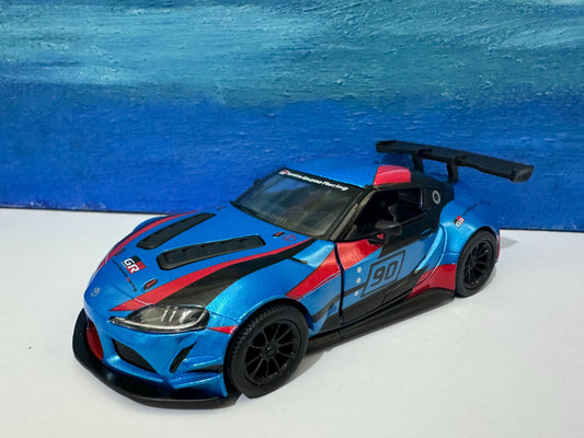 Toyota GR Supra Racing Concept 1:36 Diecast Model - Pull Back Action, Opening Doors, Collector, boy, girl, kids Gift with Display Sleeve
