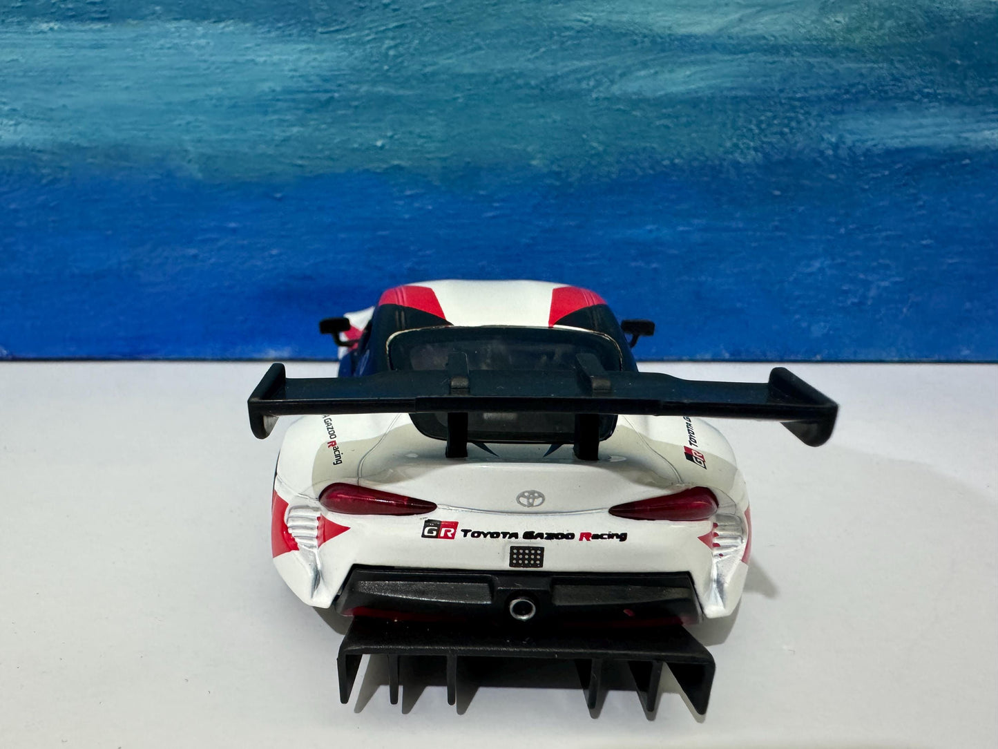 White Toyota GR Supra Racing Concept Livery Edition 1:36 - PULL BACK, Open Doors, White Gift Sleeves boy dad uncle mom special day