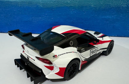 White Toyota GR Supra Racing Concept Livery Edition 1:36 - PULL BACK, Open Doors, White Gift Sleeves boy dad uncle mom special day
