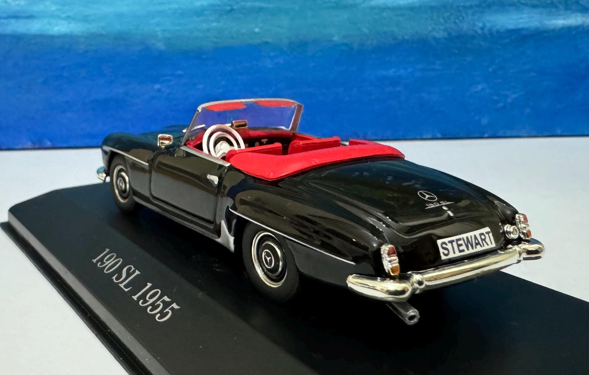 Personalized Plate | Licensed 1955 Mercedes-Benz 190 SL Diecast Model | Custom Name Gift for Dad Mom Boy Girl | Boxed Collectible Car