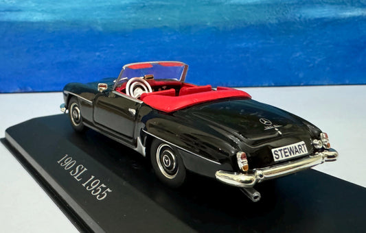 Personalized Plate | Licensed 1955 Mercedes-Benz 190 SL Diecast Model | Custom Name Gift for Dad Mom Boy Girl | Boxed Collectible Car