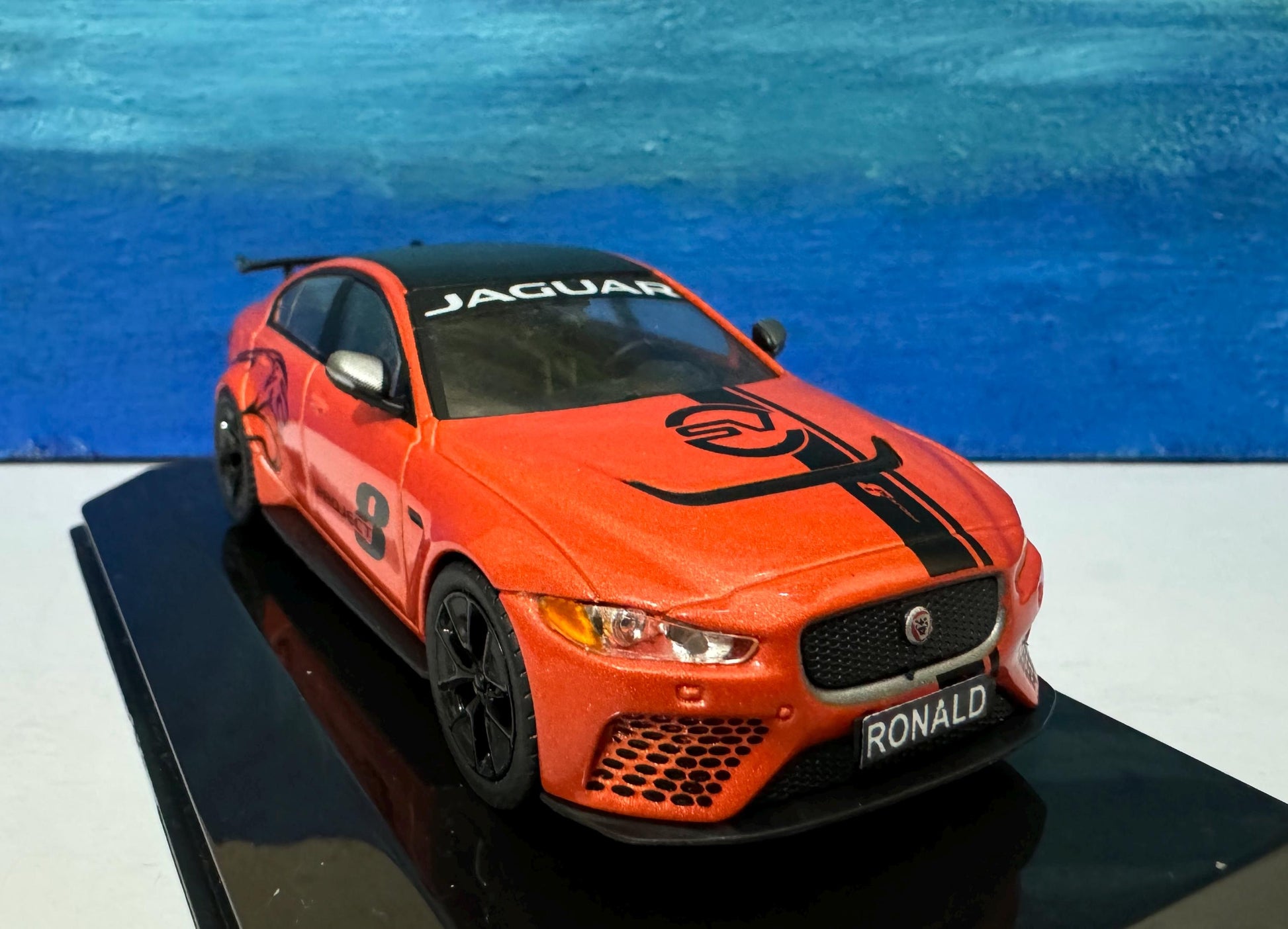 Jaguar XE SV 2017 Diecast Model – 1:43 Scale Metal Car – ANY Name Plate – Birthday, Father’s Day Gift ,Anniversary Present Display Case