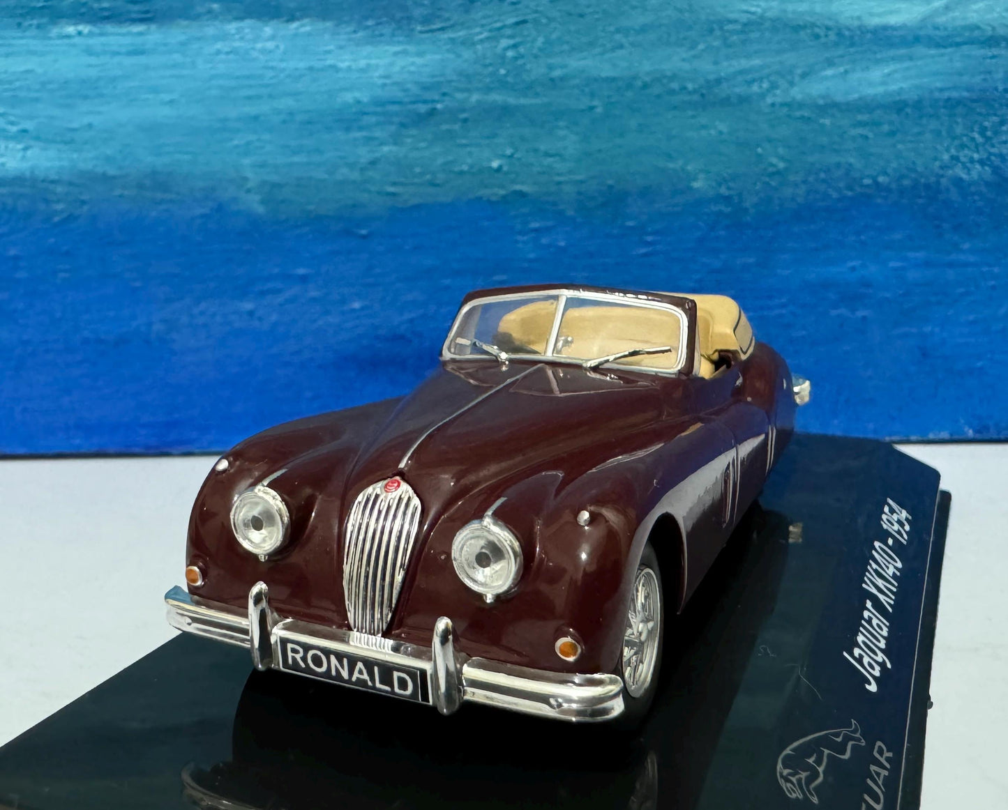 Personalized Jaguar XK140 - 1954 Any Name Mom Dad Brother Sister Uncle Father Son Very detailed model Box