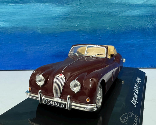 Personalized Jaguar XK140 - 1954 Any Name Mom Dad Brother Sister Uncle Father Son Very detailed model Box