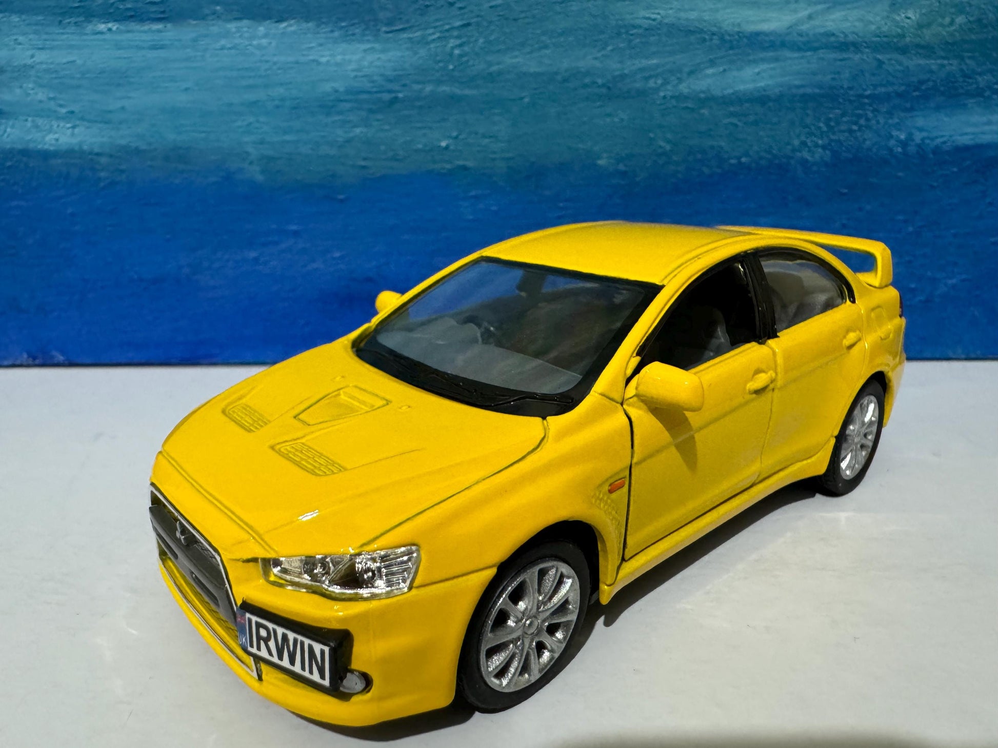 Mitsubishi Lancer Evolution X 1:36 Diecast ANY NAME PLATES Model boy dad uncle grandad brother Birthday Christmas gift present New Boxed
