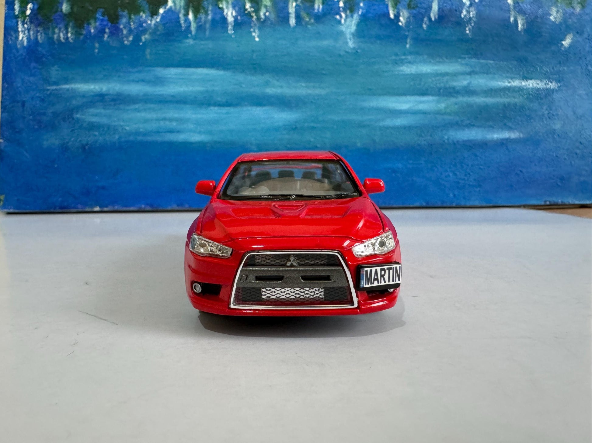 Mitsubishi Lancer Evolution X Diecast YOUR NAME PLATES Model boy dad uncle grandad brother Birthday Special day gift present New Boxed