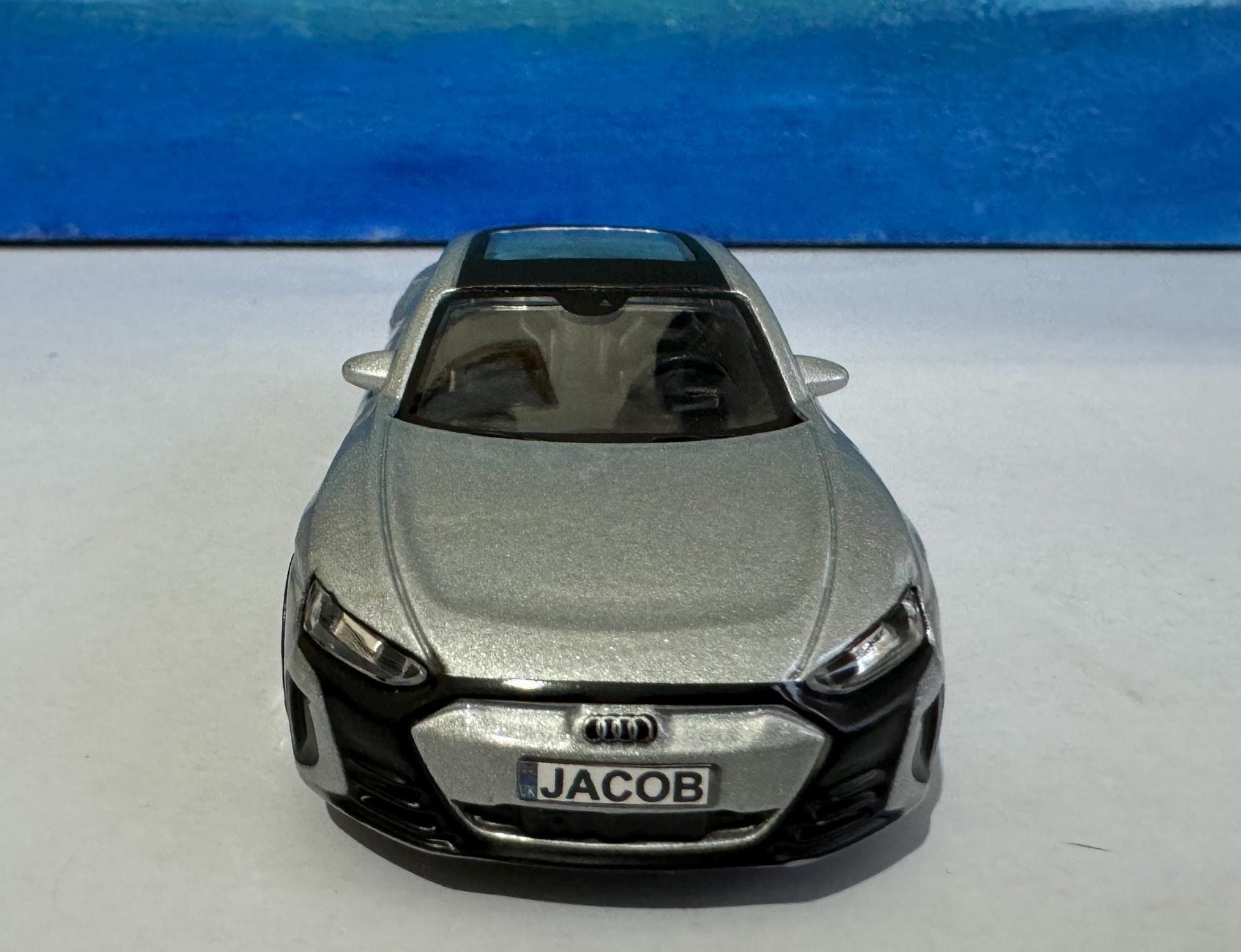 YOUR Name PLATES Audi RS e-tron Gt Toy Car Model boy girl dad uncle grandad brother Birthday gift present New Boxed 1:43 scale