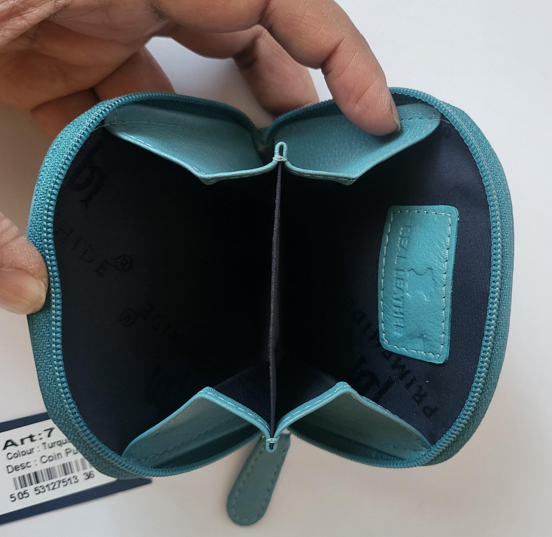 Prime Hide Leather Coin Purse - Zipped Pouch Tray for Change & Cards - Gift Boxed in Various Colors - For Women girl Gift Boxed