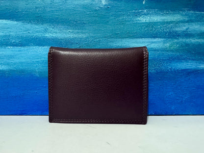 Premium Nappa Leather Wallet - Black & Blue Multi RAFID Block Card Holder - Mother's Day Gift - Slim Credit Card Purse - Gift Boxed (6090)