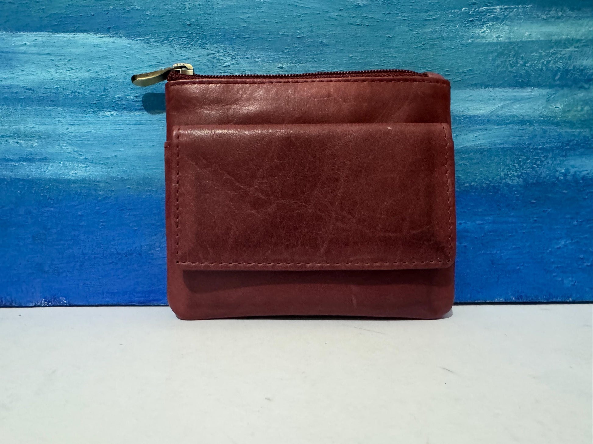 Designer Leather Key-ring & Coin Pouch - RFID Safe | Unisex Brown Gift Boxed | Mother's Day Gift Ideas | Keys - Change Holder Gift Boxed