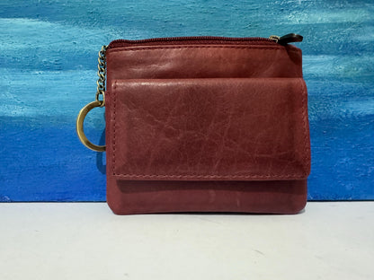 Designer Leather Key-ring & Coin Pouch - RFID Safe | Unisex Brown Gift Boxed | Mother's Day Gift Ideas | Keys - Change Holder Gift Boxed