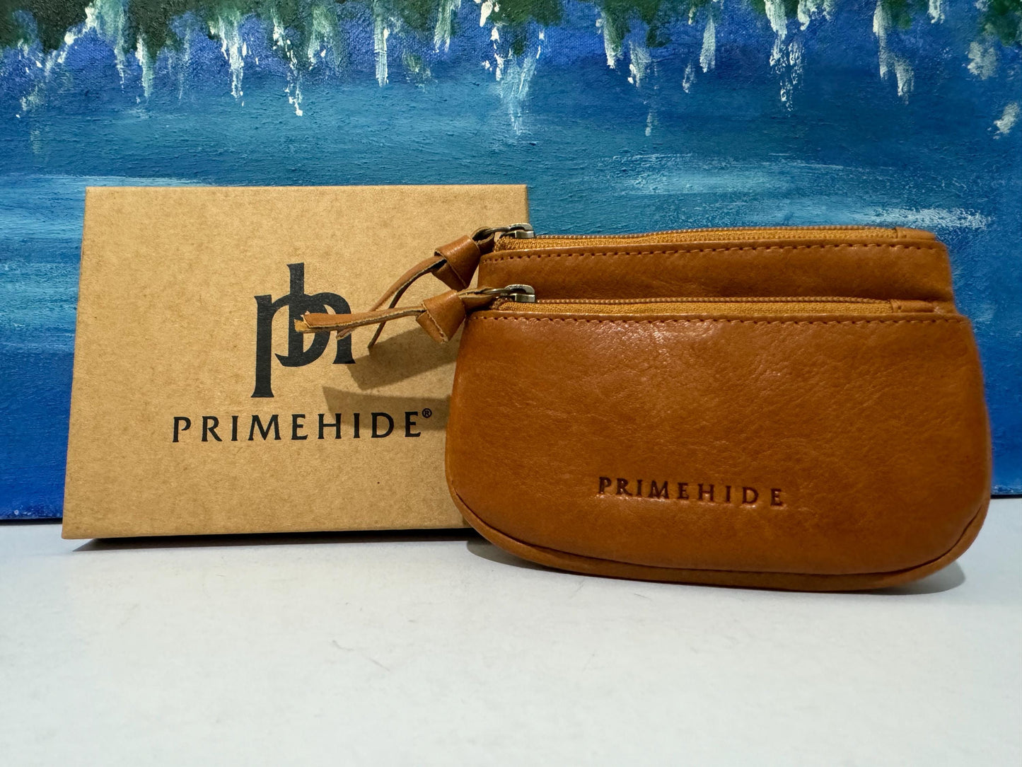 Washed Leather Coin Purse – Zip Pouch for Keys & Change – Gift Boxed – Soft Small Purse for Women, Mum, Sister, Travel Use Gift Boxed