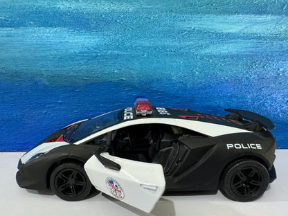 Any Name Lamborghini Sesto Elemento Police Diecast 1:38, boy brother sister dad mom gift sleeves