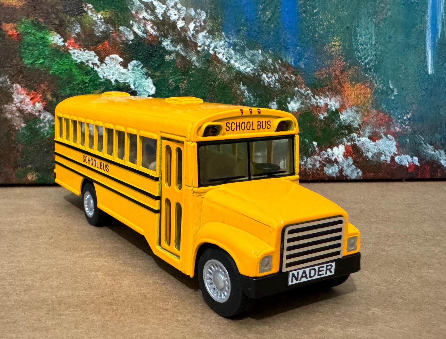 School Bus PERSONALIZED PLATES Diecast Model Toy Car boy girl present gift special day husband wife dad birthday gift Sleeve