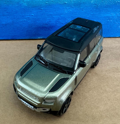 ANY Name PLATES Land Rover Defender 110 - 1:43 Scale NEW Boxed Model - Gift for Dad, Boy, Grandad, uncle - Birthday Christmas Present Boxed