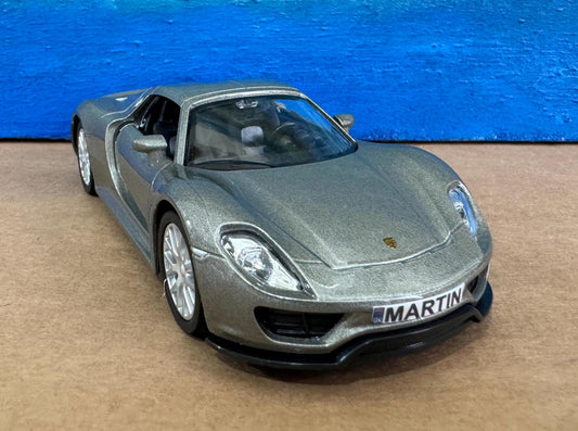 Personalized Name Porsche 918 Spyder Diecast Model Car, 1/36 Scale Collectible | Dad, Husband, Uncle | Anniversary, Birthday Present, Boxed