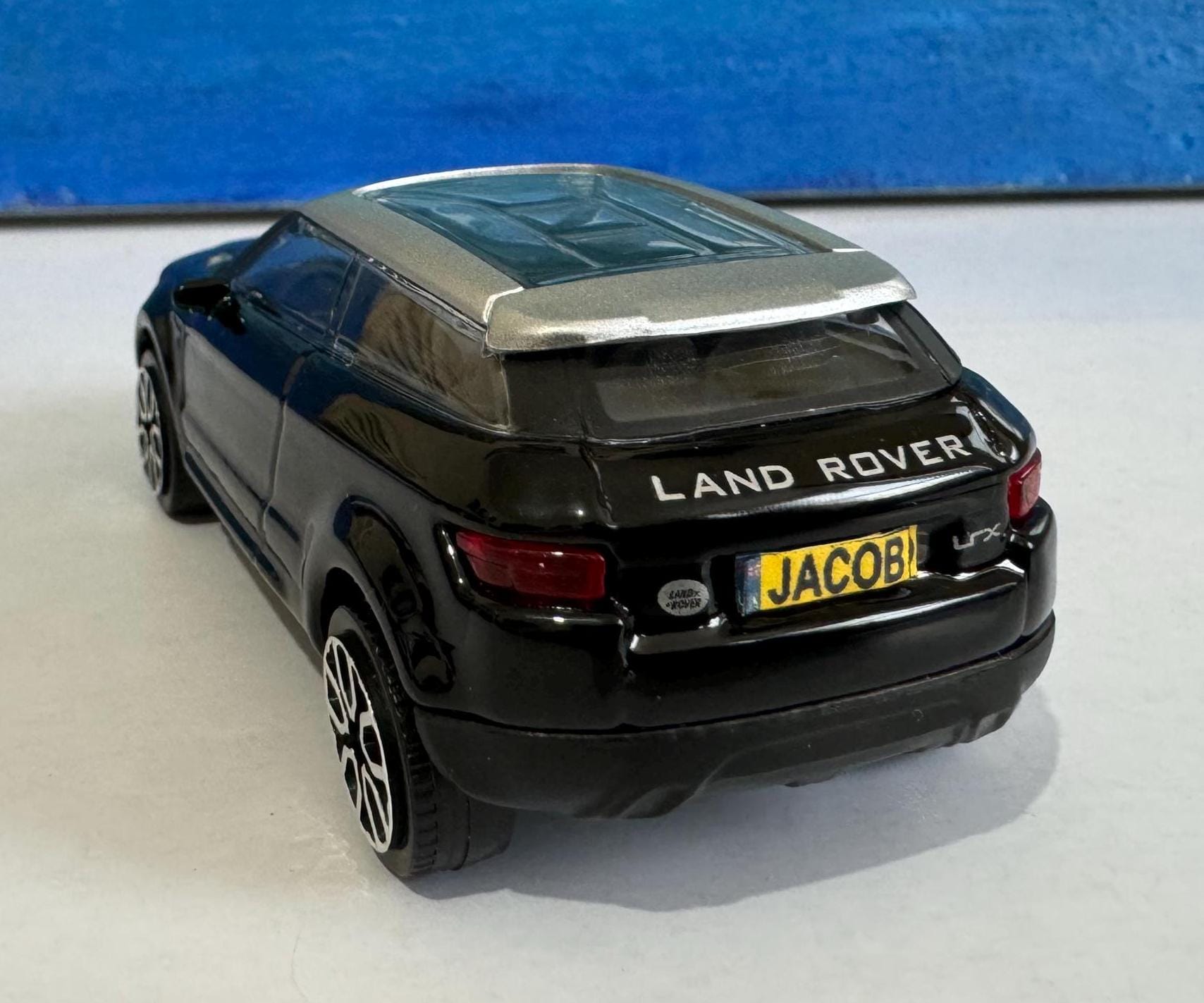 Landrover LRX Evoque toy car PERSONALISED PLATES Model boy dad uncle grandad brother Birthday Christmas gift present New Boxed 1:43 scale