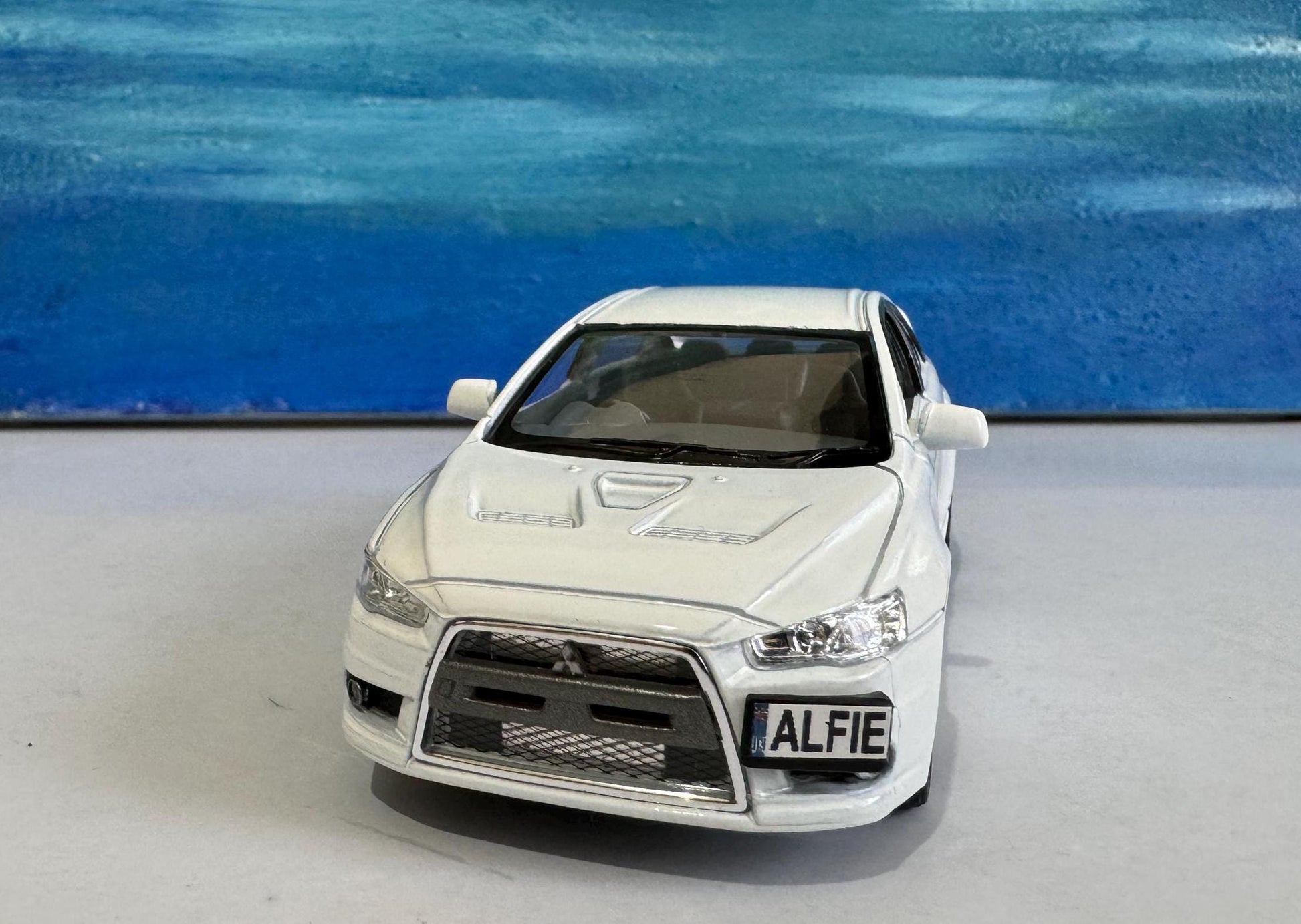 Mitsubishi Lancer Evo X Licensed Diecast Model Car - Personalized Name Plate - Gift for Boy, Dad, Uncle, Grandad, Brother, Sister, Mom Boxed