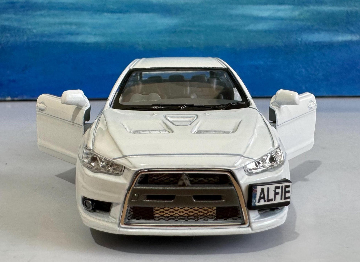 Mitsubishi Lancer Evo X Licensed Diecast Model Car - Personalized Name Plate - Gift for Boy, Dad, Uncle, Grandad, Brother, Sister, Mom Boxed