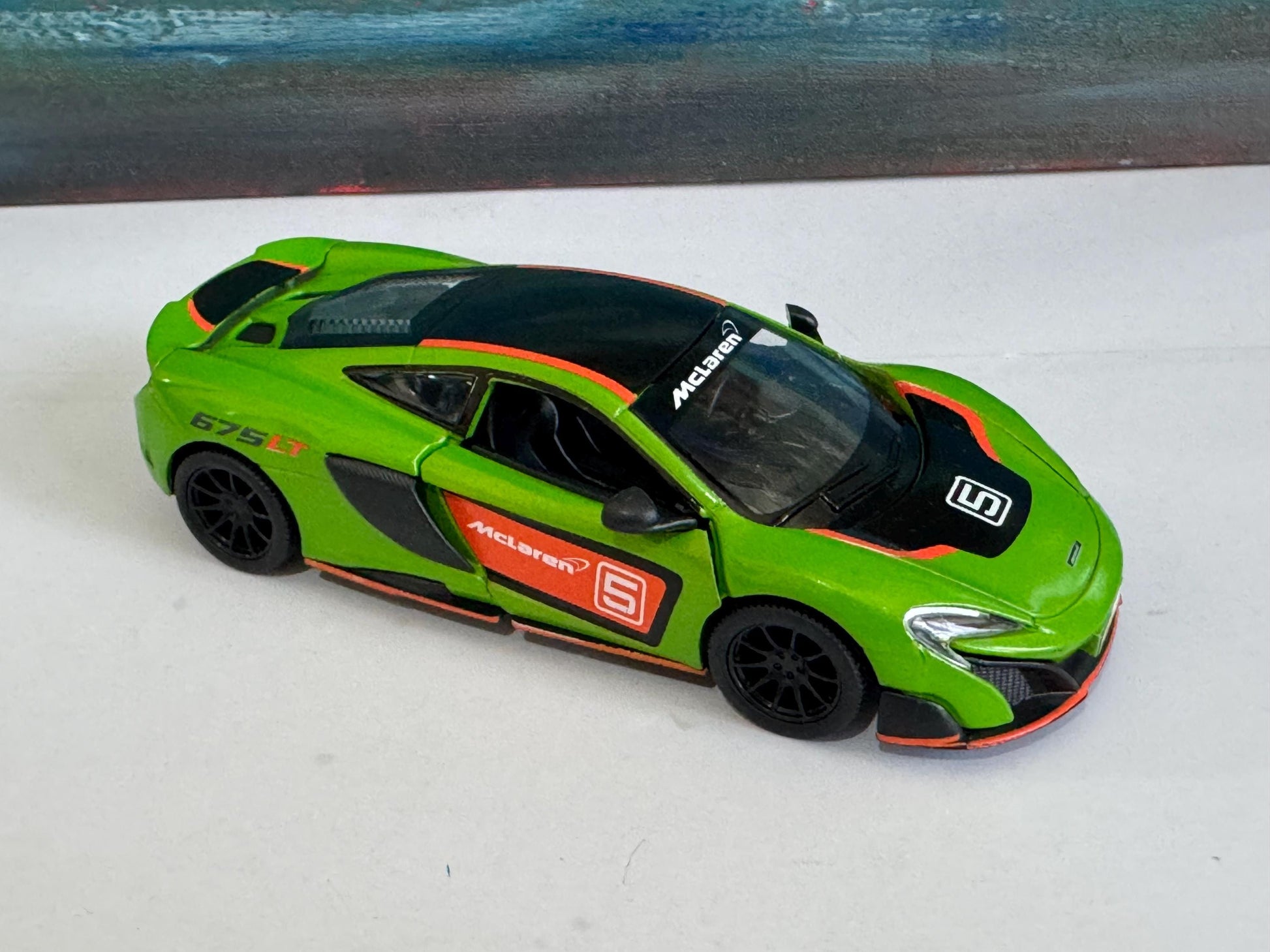 Personalised McLaren 675LT Toy Car 1:34 – Custom Plate Model Gift for Boy Girl Dad Mom Grandad Uncle Brother Birthday Father's Day Sleeves