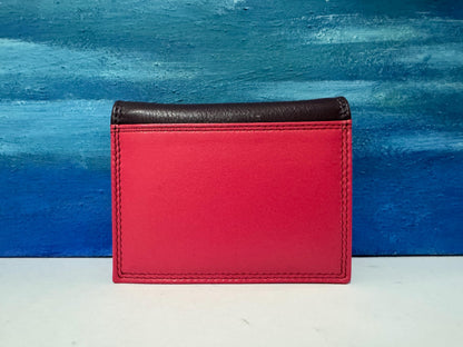 Premium Nappa Leather Wallet - Black & Blue Multi RAFID Block Card Holder - Mother's Day Gift - Slim Credit Card Purse - Gift Boxed (6090)