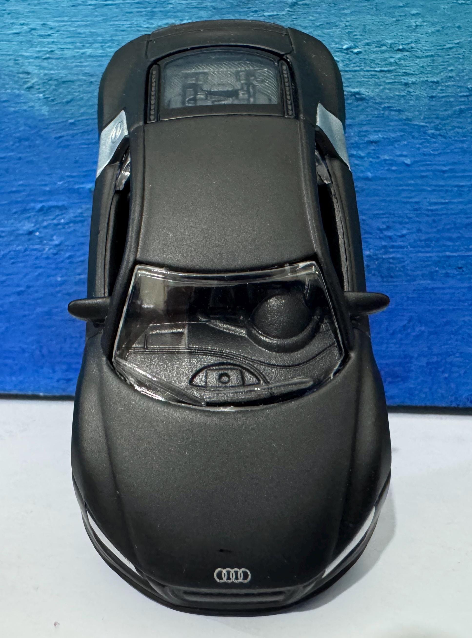 Black Audi R8 Diecast 1:43 Scale Model Car with Custom Name Plate | Toy Gift for Dad, Mom, Uncle | Boxed Metal Display | Mother's Day