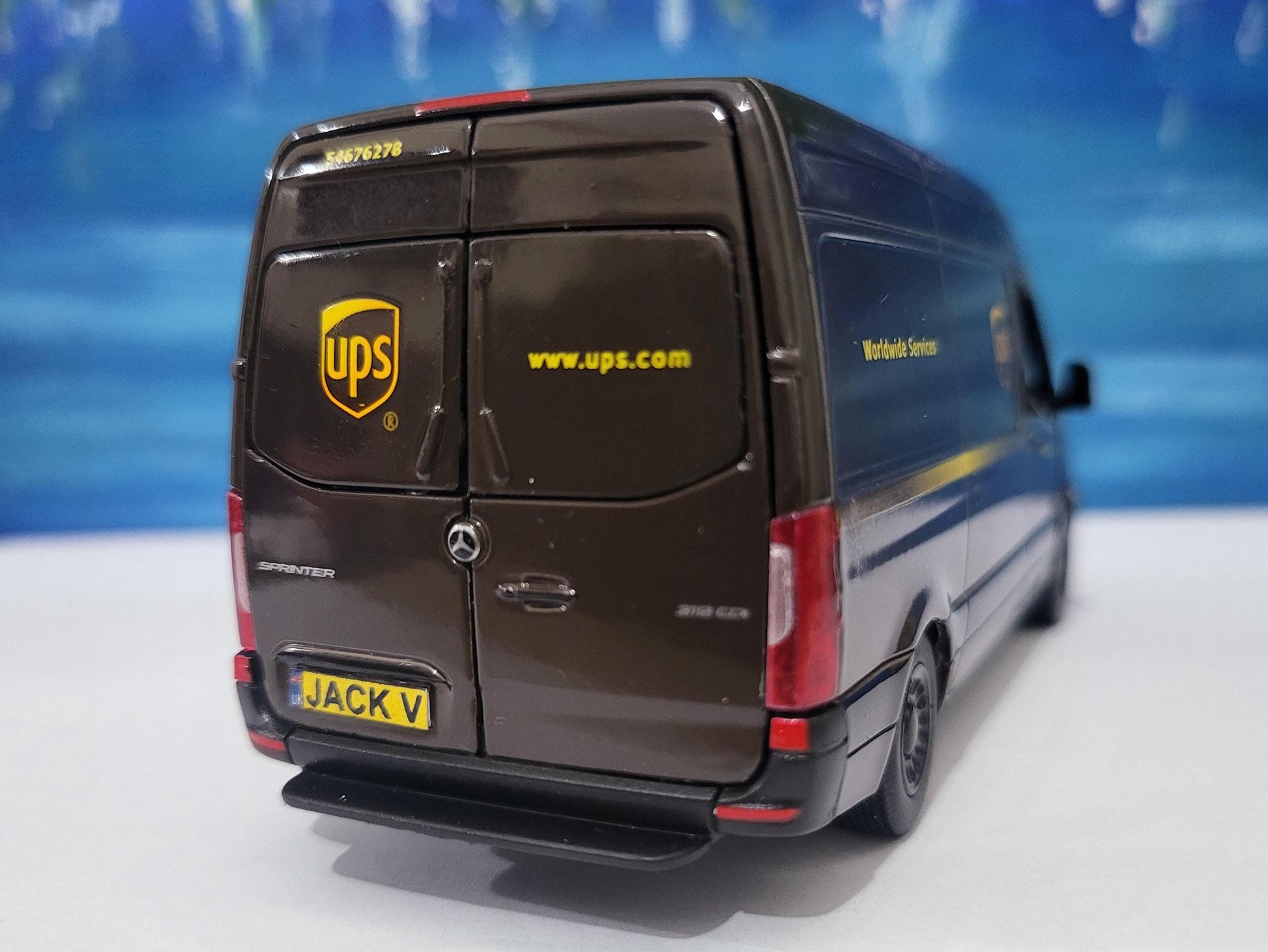 PERSONALISED NAME sprinter Van Mercedes UPS, toy van Model boy girl dad mom grandad brother birthday Christmas New birthday gift sleeve