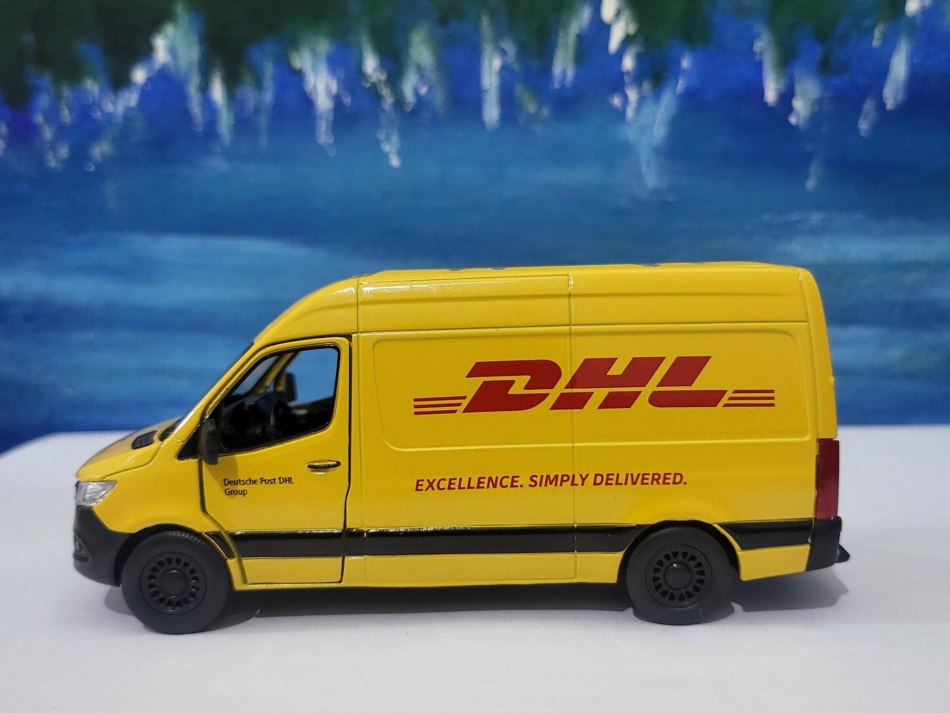 PERSONALISED NAME sprinter Van Mercedes DHL, toy car & van Model boy girl dad mom grandad brother birthday Christmas New birthday gift