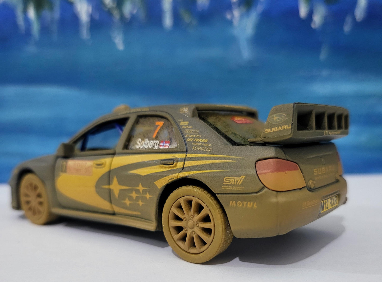 MUD Rally Personalized Subaru Impreza Toy Car Model boy girl dad mom uncle grandad brother birthday gift present NEW! Sleeves.