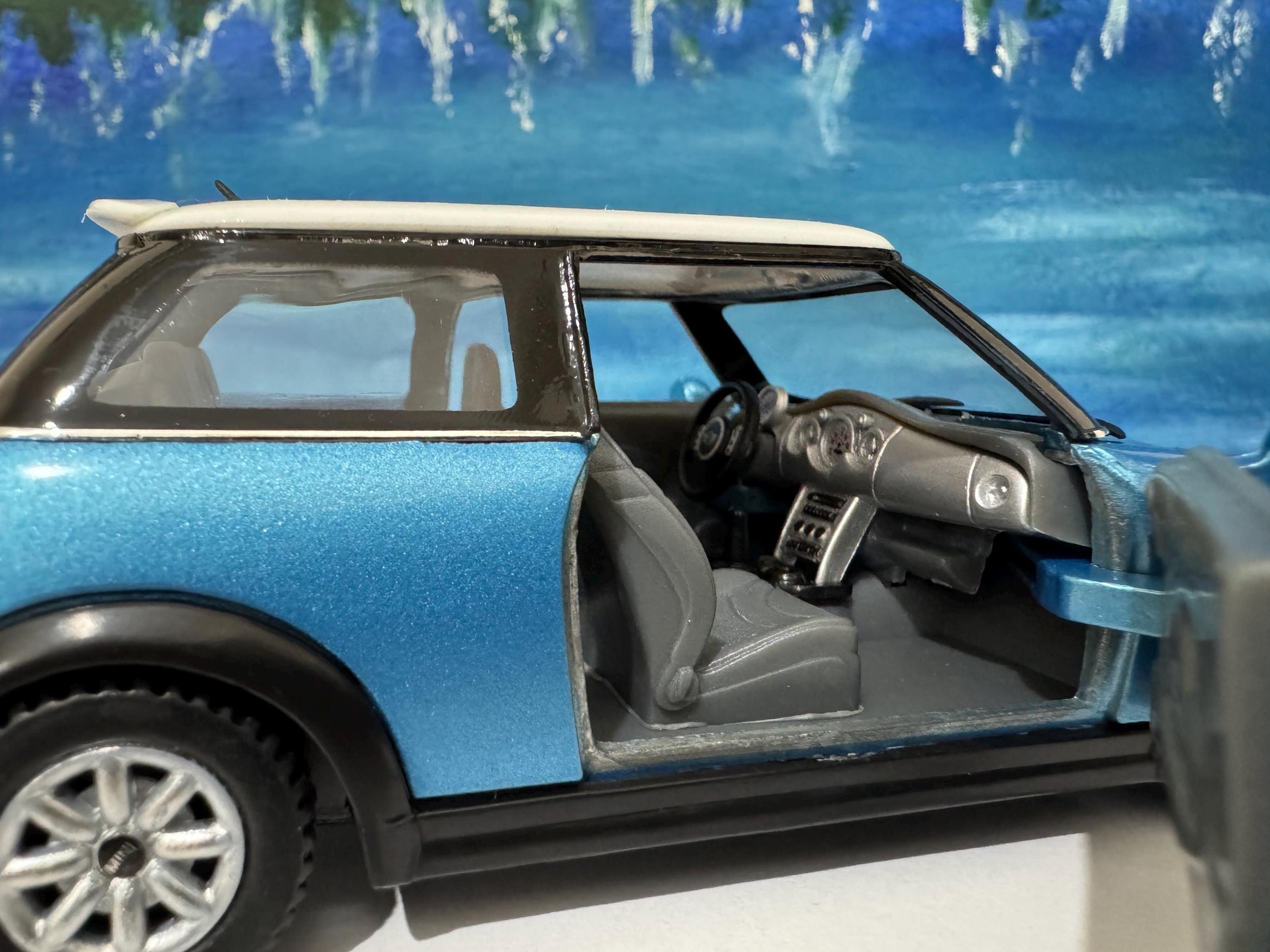 Your Name Blue Mini Cooper S Toy Car Model boy girl dad mom uncle grandad brother sister birthday gift present NEW cake topper Gift Sleeves