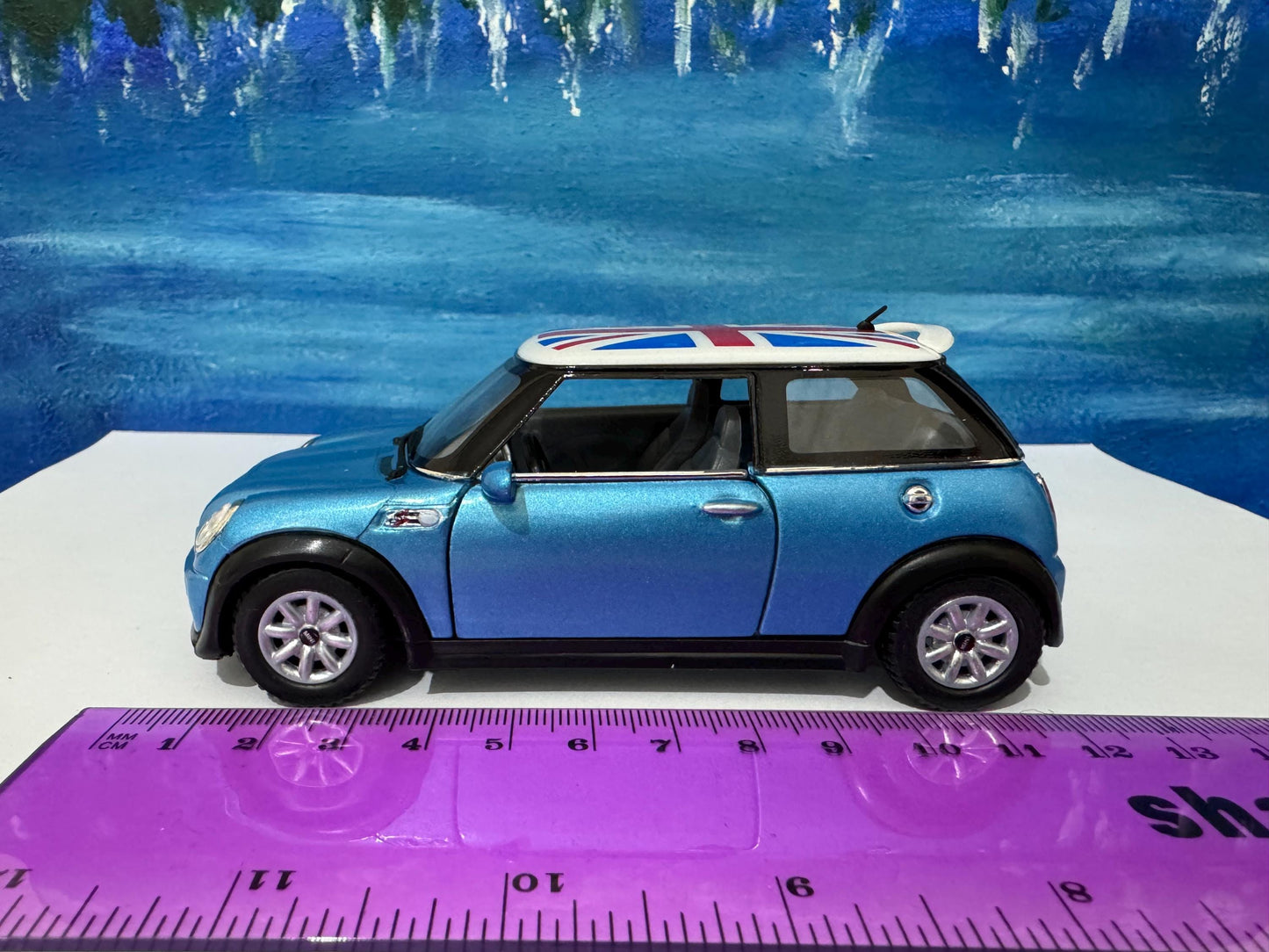 Your Name Blue Mini Cooper S Toy Car Model boy girl dad mom uncle grandad brother sister birthday gift present NEW cake topper Gift Sleeves
