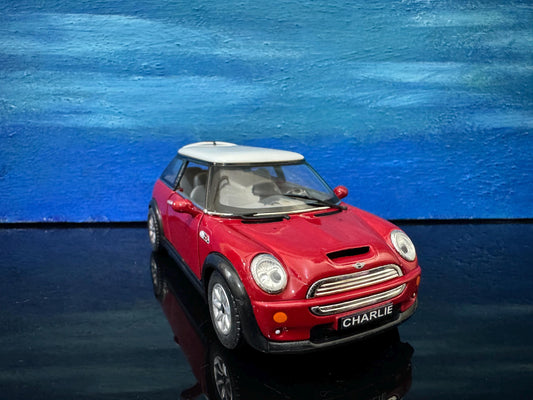 PERSONALISED NAME PLATE Mini Cooper S - 1/28 Scale Diecast Model Car - Custom Mini Cooper Collectible Gift for Dad Husband Boyfriend Sleeves