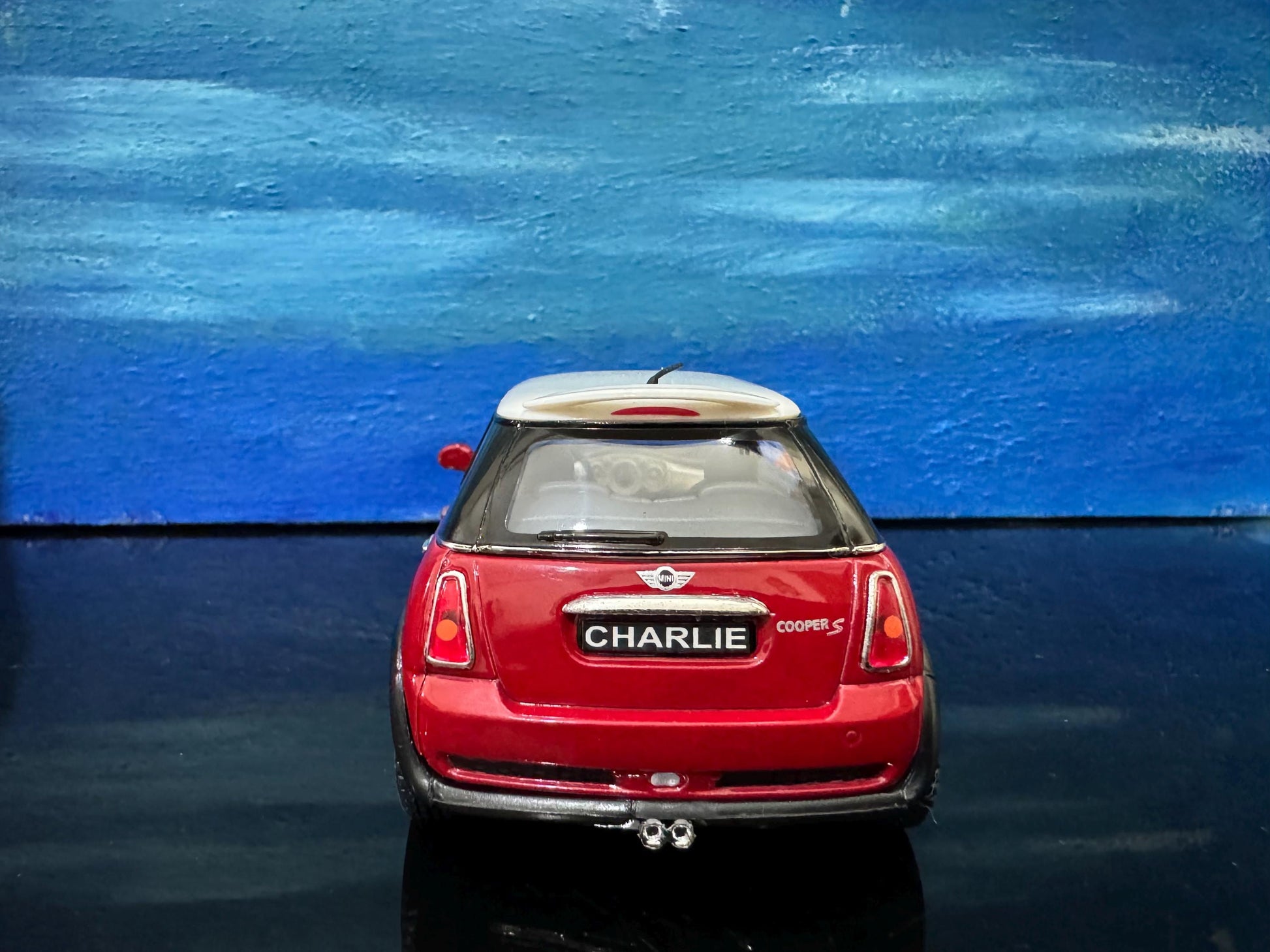 PERSONALISED NAME PLATE Mini Cooper S - 1/28 Scale Diecast Model Car - Custom Mini Cooper Collectible Gift for Dad Husband Boyfriend Sleeves