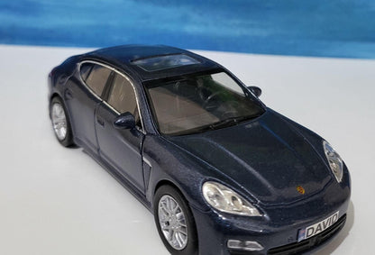 PERSONALISED Porsche Panamera S 1:34 Model - Custom Name Plates - New Boxed Gift for Dad, Boy, Uncle - Birthday Christmas Present die-cast