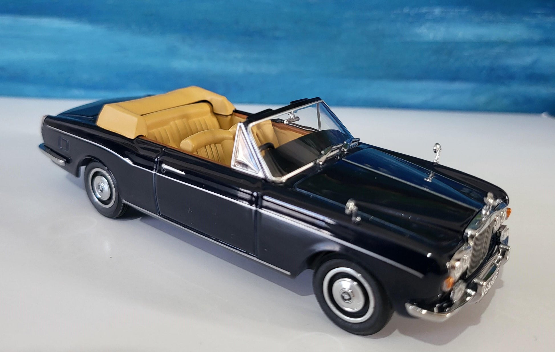 Rolls Royce Corniche Conv Open Indigo Blue Oxford YOUR NAME PLATE Dad Sister Mom husband wife uncle granddad granny aunty wedding Gift Box