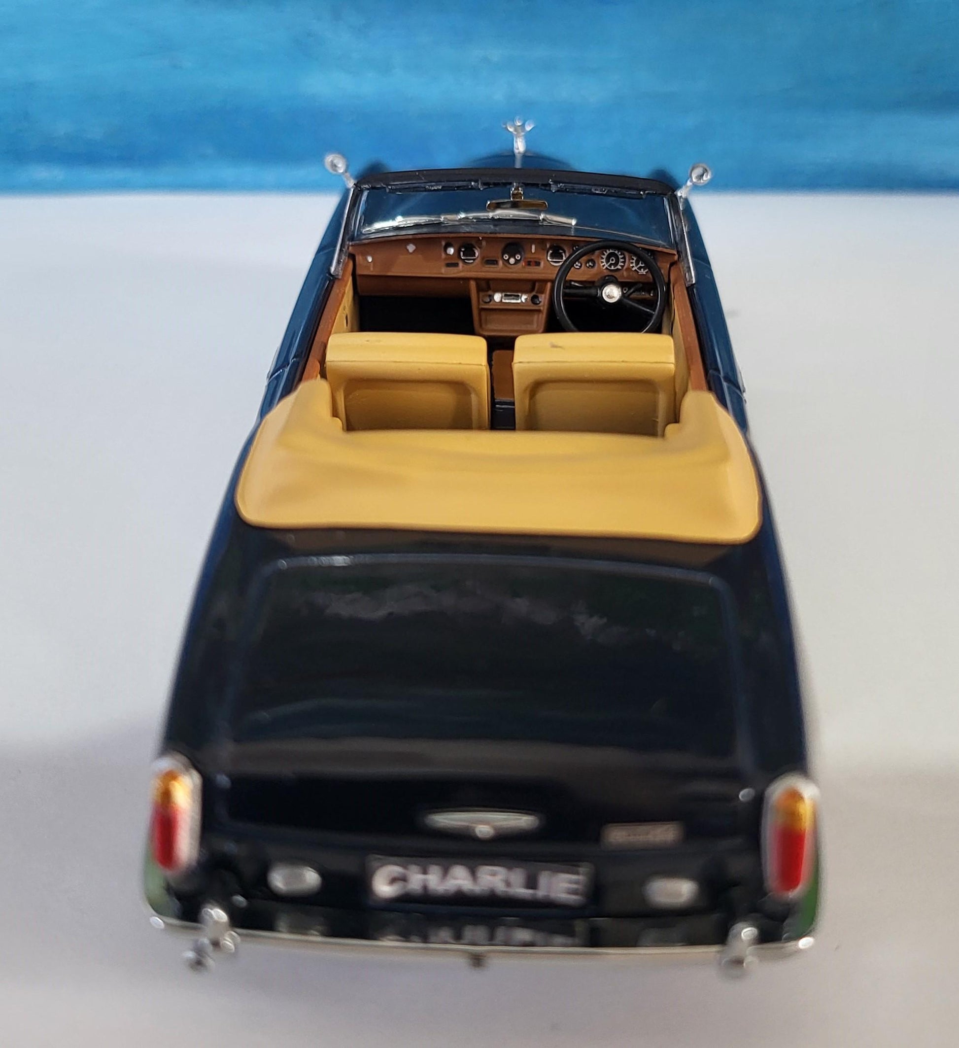 Rolls Royce Corniche Conv Open Indigo Blue Oxford YOUR NAME PLATE Dad Sister Mom husband wife uncle granddad granny aunty wedding Gift Box