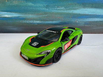 Personalised McLaren 675LT Toy Car 1:34 – Custom Plate Model Gift for Boy Girl Dad Mom Grandad Uncle Brother Birthday Father's Day Sleeves