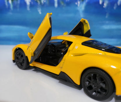 Licensed Maserati MC20 Yellow, 1/36 scale diecast car, car model metal, Diecast collection, Maserati, Model metal car Brand New Gift Boxed