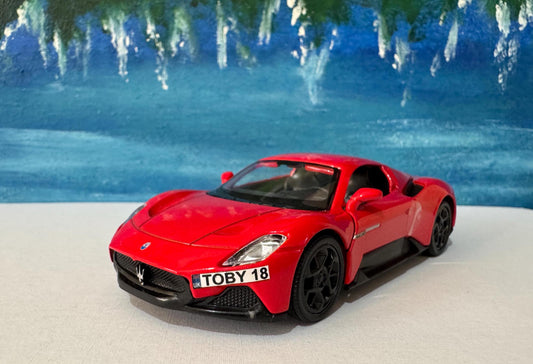 Personalise Maserati MC20 Red Licensed Scale Diecast Model Car – Metal Collectible – Gift Boxed, Supercar Replica for Adults & Collectors