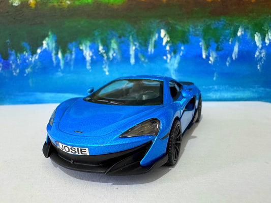 McLaren 600LT Model Car - Personalized Name Plate - Birthday Gift for Kids & Adults - Wedding, Anniversary Gift - Collectible Display -Box