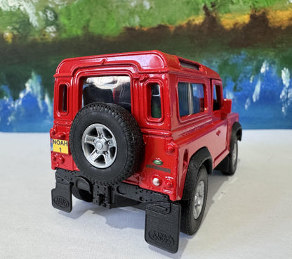 PERSONALISED Land Rover Defender Model - Welly Licensed Car Gift for Dad, Boy, Uncle - Birthday Easter Present gift Sleeves